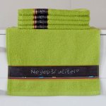 Veba ručník Rujana Nejlepší učitel tisk 30 x 50 cm zelená – Zboží Mobilmania