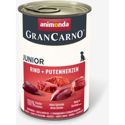 Animonda Gran Carno Junior hovězí & krůtí srdce 400 g – Sleviste.cz