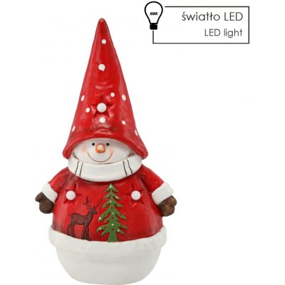 Pro-Tech shop Vánoční figurka sněhulák s čepicí LED 28,5x18x51,5cm 69850 – Hledejceny.cz