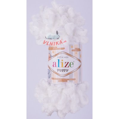 Alize Příze Puffy Varianta: 55 bílá – Sleviste.cz