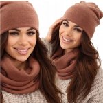 Fashionweek dámská čepice a šála cashmere touch S2468 Mocca – Hledejceny.cz