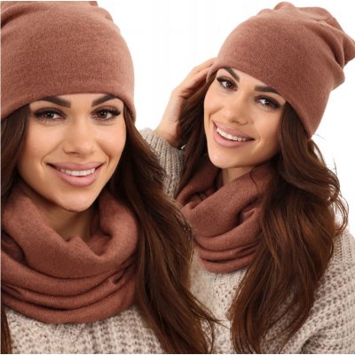 Fashionweek dámská čepice a šála cashmere touch S2468 Mocca – Hledejceny.cz