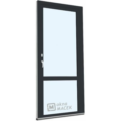 Kömmerling balkonové dveře 70 AD s příčkou OS levé antracit/bílá 80 x 220 cm oboustranná klika + FAB + hliníkový práh – Hledejceny.cz