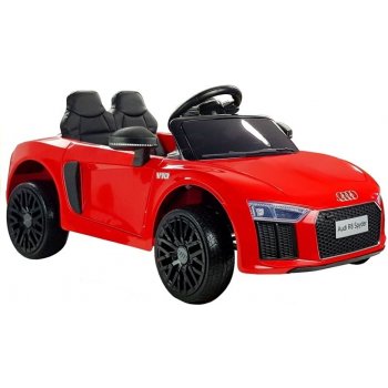 Beneo elektrické autíčko Audi R8 small 12V 24 GHz dálkové ovládání USB / SD vstup odpružení 12V baterie měkké Eva kola 2 X motor original licence červená