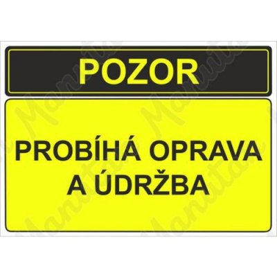 Pozor probíhá oprava a údržba, plast 210 x 148 x 2 mm A5 – Zboží Mobilmania