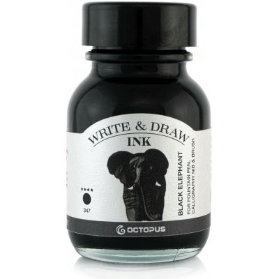 Octopus Fluids Write & Draw voděodolný inkoust 347 black elephant 50 ml – Hledejceny.cz