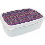 MuchoWow® Box na oběd BČervenázeit 11x17x6cm Pletení - Vzory - Rainbow Dětský box na svačinu – Zboží Mobilmania