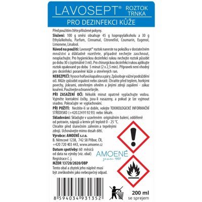 Lavosept dezinfekční roztok na ruce a kůži spray s vůní trnky 200 ml – Zbozi.Blesk.cz