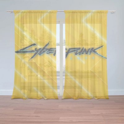 Sablio Záclony Cyberpunk 2077 Žlutý: 2ks 150x250cm – Hledejceny.cz