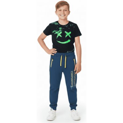 Bavlněné chlapecké tepláky Simple Petrolejová – Zboží Dáma