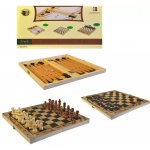 DŘEVO Hra Šachy Dáma Backgammon 30x30cm 3v1 (společenská hra) – Zboží Mobilmania