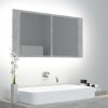 Koupelnový nábytek Nábytek XL LED koupelnová skříňka se zrcadlem betonově šedá 90x12x45 cm