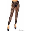 Dámské erotické punčochy Leg Avenue Punčochové kalhoty s leopardím vzorem a sexy otvory