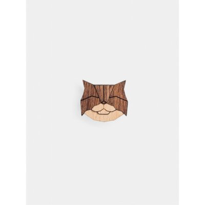 BeWooden dřevěná brož Persian Cat Brooch – Zboží Mobilmania