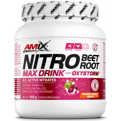 Amix Performance Nitro Beet Root MAX Powder Drink with Oxystorm Mango-Berry Magic 450 g – Hledejceny.cz