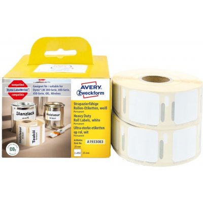 Avery Zweckform A1933083 Termoetikety 25x25 mm, 1700 ks, bílé, kompatibilní DYMO 1933083 – Zboží Živě