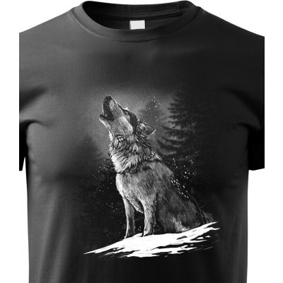 dětské tričko Vlk, černá – Zboží Mobilmania