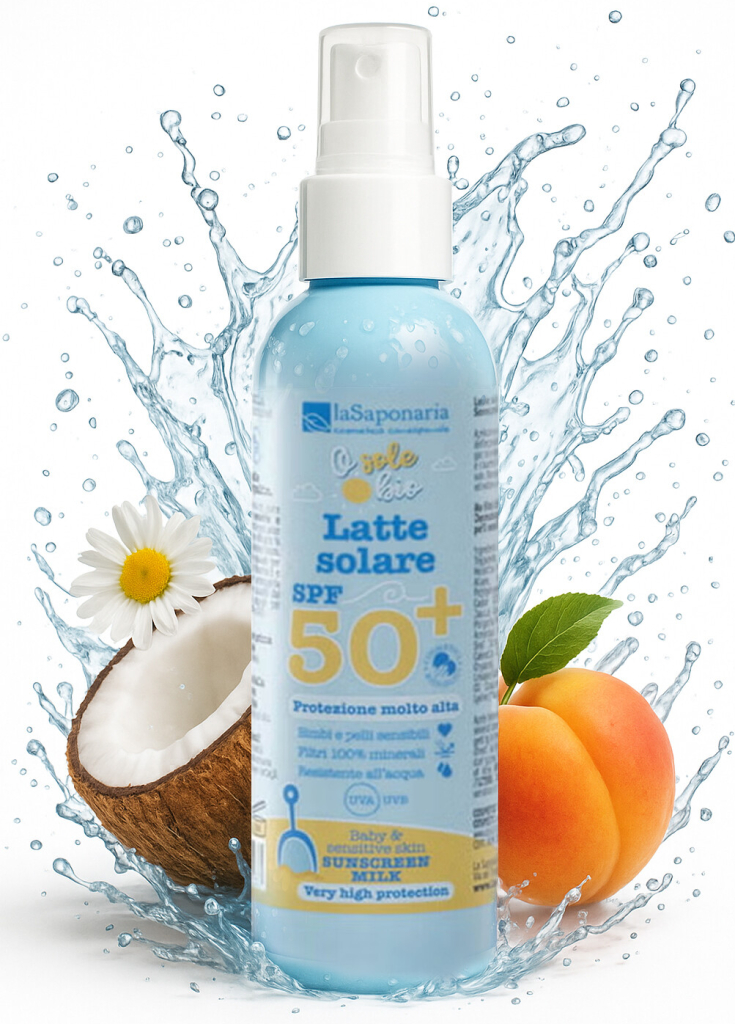 laSaponaria opalovací mléko pro děti a citlivou pokožku SPF50+ BIO 125 ml