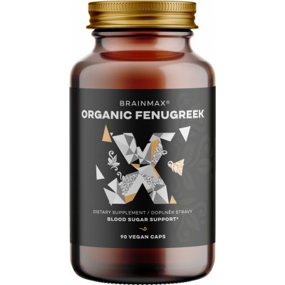 BrainMax Organic Fenugreek 700 mg, BIO Pískavice řecké seno, 90 rostlinných kapslí – Hledejceny.cz