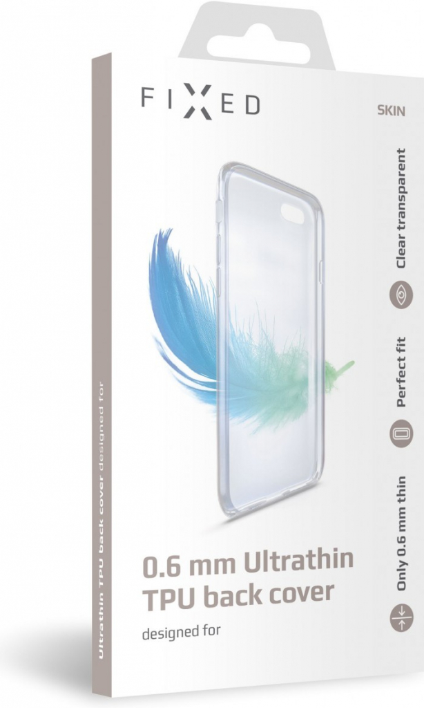 FIXED Ultratenké TPU gelové pouzdro Skin pro Apple iPhone 12/12 Pro, 0,6 mm, čiré FIXTCS-558