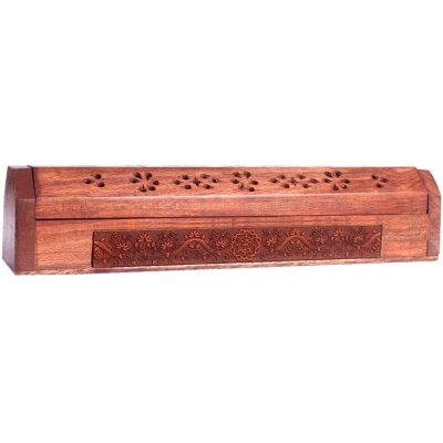 Mani Bhadra Stojánek na vonné tyčinky truhlička s motivem OHM 31 x 5,5 x 6 cm – Zboží Dáma