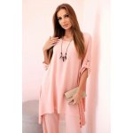 Fashionweek elegantní souprava košile a kalhoty ze vzdušného materiálu K1025 růžová – Zboží Dáma