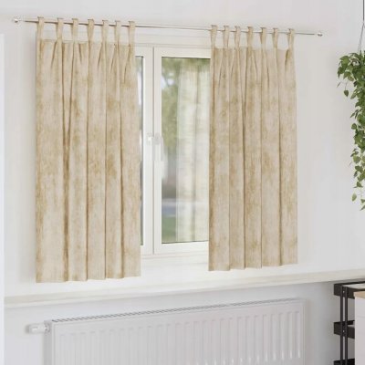 Sametové závěsy se záclonami 2 pcs Krémová 175 x 140 cm samet – Hledejceny.cz