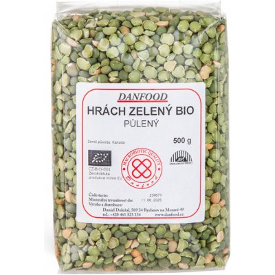 Danfood BIO hrách zelený půlený 0,5 kg – Zboží Dáma