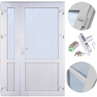 Vobri vchodové dvoukřídlé 125 x 210 cm pravé bílé – Zboží Mobilmania
