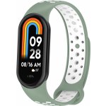 Xiaomi Mi Smart Band 8/9/10 náhradní náramek - Sportovní prodyšný perforovaný Zeleno bílá MBSCZ-SPP807 – Zboží Živě