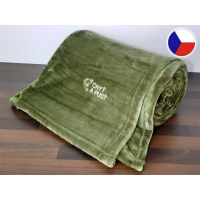 Sleep-well Deka mikroflanel KHAKI výšivka PRO RYBÁŘE CHYŤ A PUSŤ 150x200 – Zboží Mobilmania