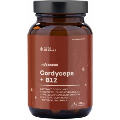 Aura Herbals Mycodrop Cordyceps 30:1 + B12 60 kapslí – Hledejceny.cz