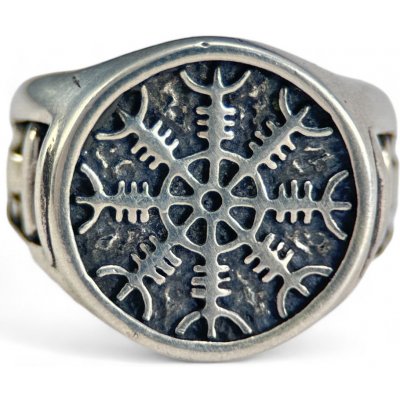 Drakkaria Aegishjálmur vikinský stříbrný prsten P27473 – Zboží Dáma