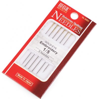 Jehly vyšívací, zlatá ucha Varianta: nikl, Balení: 1 karta – Zboží Dáma