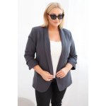 Kesi Włoski dámská sako bez zapínání s podšívkou grafitová – Hledejceny.cz