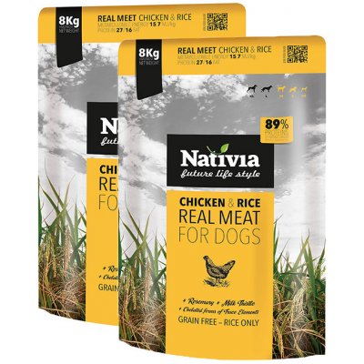 Nativia Real Meat chicken & rice 2 x 8 kg – Hledejceny.cz