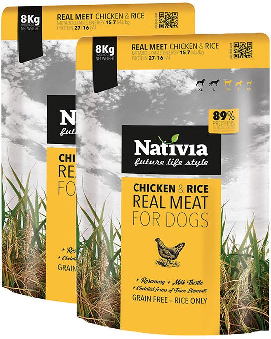 Nativia Real Meat chicken & rice 2 x 8 kg