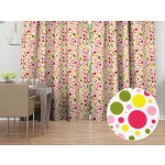 Biante Bavlněný závěs Sandra SA-209 Růžové a žluté puntíky na bílém 140x260 cm – Zboží Mobilmania
