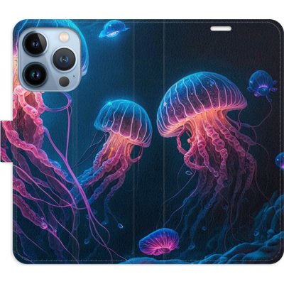 Pouzdro iSaprio Flip s kapsičkami na karty - Jellyfish Apple iPhone 13 Pro