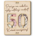 Dřevěná obálka na peníze - Krásné narozeniny 50 – Zboží Živě