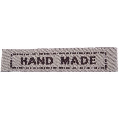 Textilní nášivka HAND MADE 45x10mm režná – Zboží Mobilmania