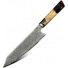 UG Grill Nůž Kiritsuke 20,5 33 cm Damašková ocel 67 dřevo & jantarová pryskyřice