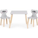 EcoToys stolek s židličkami Koala, šedá – Hledejceny.cz