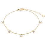 biju Řetízek na nohu s pozlacením a visacími zirkony 3002015 – Zboží Dáma