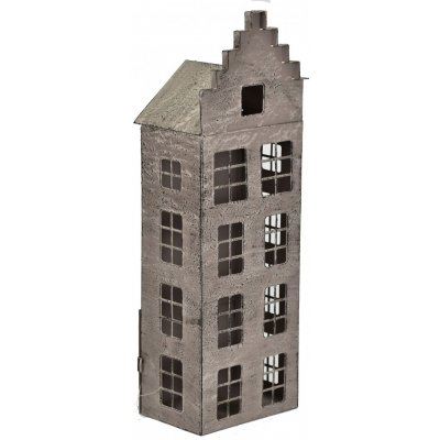 Lepaso Kovový svícen domek šedý 40,5x13x9 cm – Zboží Mobilmania