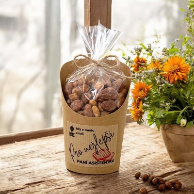 Nutworld Mix ořechů v medu a soli v celofánku a kelímku pro paní asistentku 180 g – Hledejceny.cz