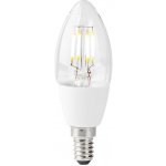 NEDIS Wi-Fi chytrá LED žárovka s vláknem/ E14/ svíčka/ 5W/ 230V/ 400lm/ 2700K/ teplá bílá/ stmívatelná/ čirá – Zboží Živě
