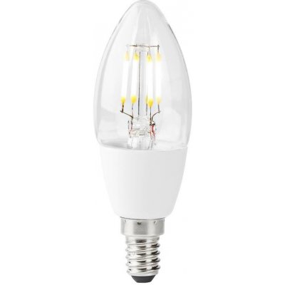 NEDIS Wi-Fi chytrá LED žárovka s vláknem/ E14/ svíčka/ 5W/ 230V/ 400lm/ 2700K/ teplá bílá/ stmívatelná/ čirá – Zboží Živě