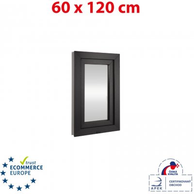 Okna Hned Plastové okno 60x120 cm antracit/bílá otevíravé i sklopné pravé – Sleviste.cz