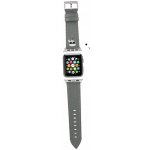 Karl Lagerfeld Apple Watch 4/5/6/7/SE 44/45mm stříbrný řemínek Saffiano Karl Heads KLAWLOKHG – Zboží Mobilmania